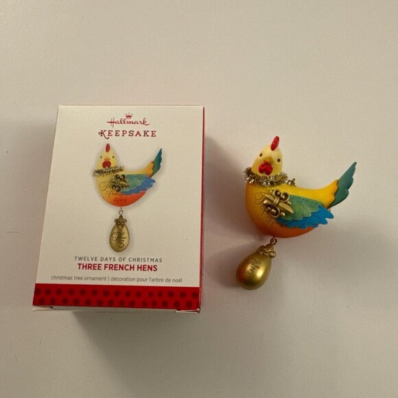 Hallmark Twelve Days of Christmas Ornament Three French Hens HM4 - Picture 1 of 3